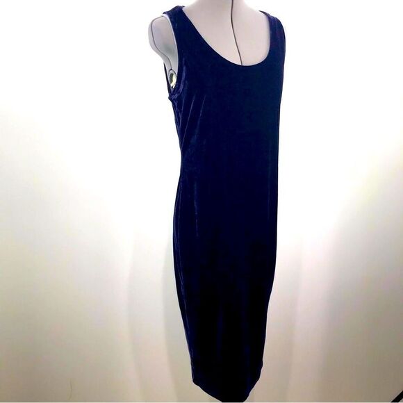 NEW Forever 21 Navy Sleeveless Velvety Sheath Dress - Picture 2 of 14